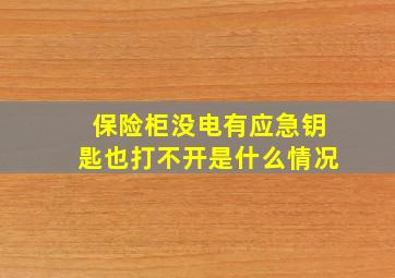 保险柜没电有应急钥匙也打不开是什么情况