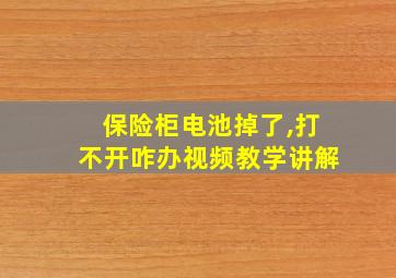 保险柜电池掉了,打不开咋办视频教学讲解