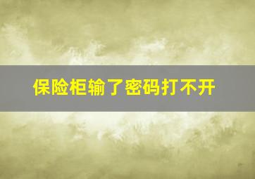 保险柜输了密码打不开