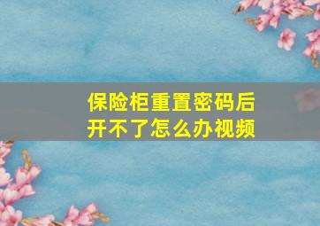 保险柜重置密码后开不了怎么办视频