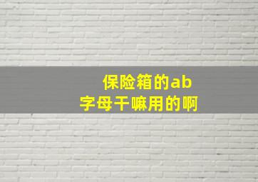 保险箱的ab字母干嘛用的啊