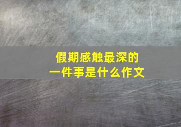 假期感触最深的一件事是什么作文