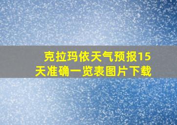 克拉玛依天气预报15天准确一览表图片下载