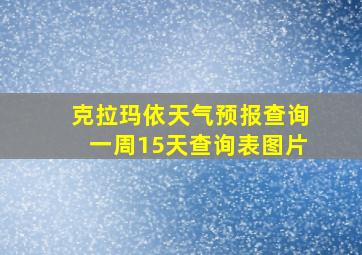 克拉玛依天气预报查询一周15天查询表图片