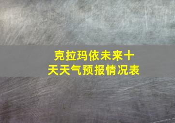 克拉玛依未来十天天气预报情况表