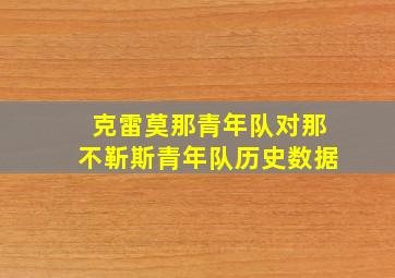 克雷莫那青年队对那不靳斯青年队历史数据