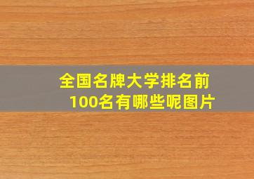 全国名牌大学排名前100名有哪些呢图片