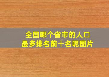 全国哪个省市的人口最多排名前十名呢图片