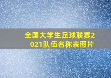 全国大学生足球联赛2021队伍名称表图片