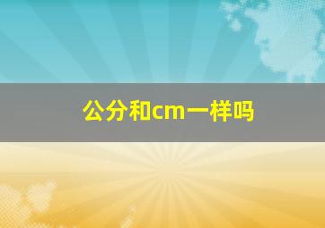 公分和cm一样吗