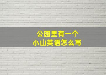 公园里有一个小山英语怎么写