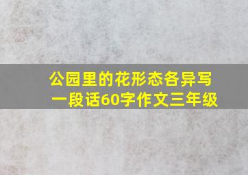 公园里的花形态各异写一段话60字作文三年级