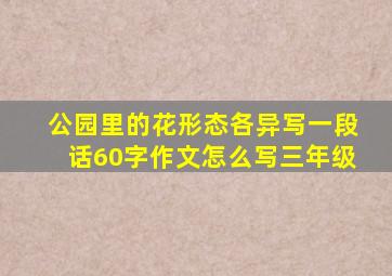 公园里的花形态各异写一段话60字作文怎么写三年级