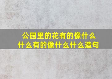 公园里的花有的像什么什么有的像什么什么造句