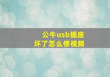 公牛usb插座坏了怎么修视频