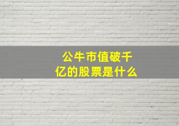 公牛市值破千亿的股票是什么