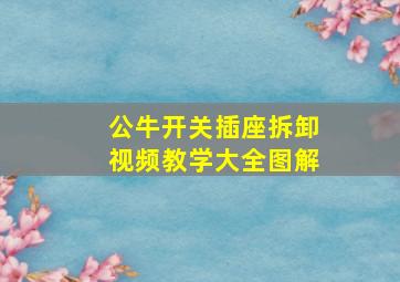 公牛开关插座拆卸视频教学大全图解