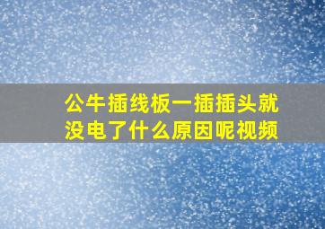 公牛插线板一插插头就没电了什么原因呢视频