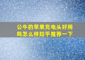 公牛的苹果充电头好用吗怎么样知乎推荐一下