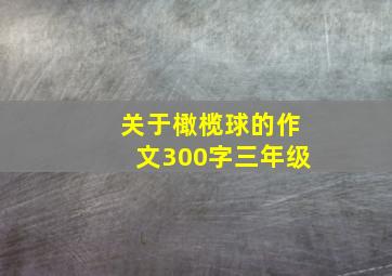 关于橄榄球的作文300字三年级