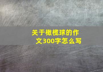 关于橄榄球的作文300字怎么写