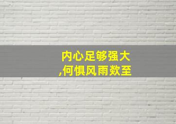 内心足够强大,何惧风雨欻至