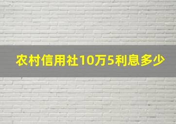 农村信用社10万5利息多少