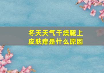 冬天天气干燥腿上皮肤痒是什么原因