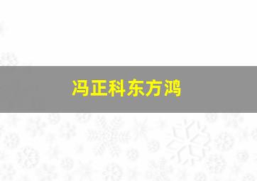 冯正科东方鸿