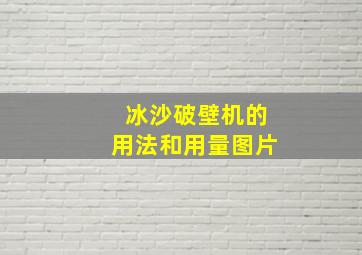 冰沙破壁机的用法和用量图片