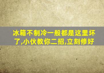 冰箱不制冷一般都是这里坏了,小伙教你二招,立刻修好