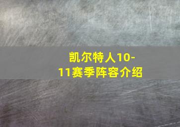 凯尔特人10-11赛季阵容介绍