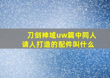 刀剑神域uw篇中同人请人打造的配件叫什么