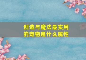 创造与魔法最实用的宠物是什么属性