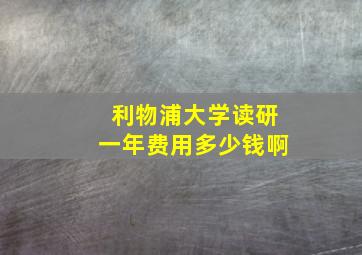 利物浦大学读研一年费用多少钱啊