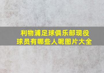 利物浦足球俱乐部现役球员有哪些人呢图片大全