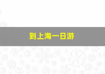 到上海一日游