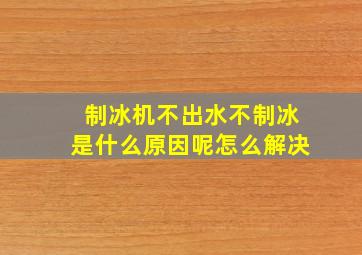 制冰机不出水不制冰是什么原因呢怎么解决