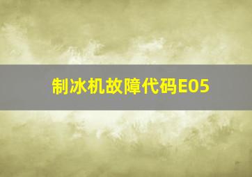 制冰机故障代码E05