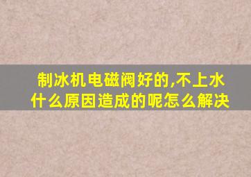 制冰机电磁阀好的,不上水什么原因造成的呢怎么解决