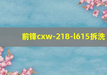 前锋cxw-218-l615拆洗