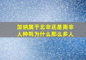 加纳属于北非还是南非人种吗为什么那么多人