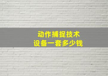 动作捕捉技术设备一套多少钱