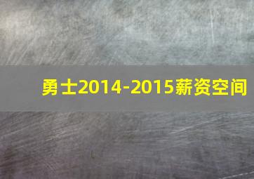 勇士2014-2015薪资空间