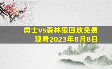 勇士vs森林狼回放免费观看2023年8月8日