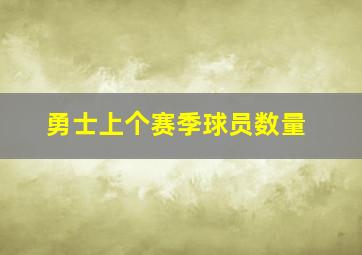 勇士上个赛季球员数量