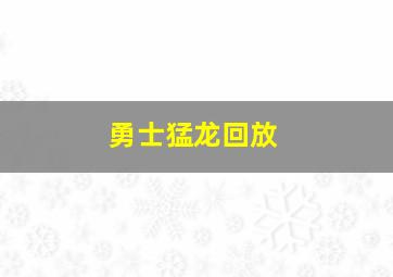 勇士猛龙回放