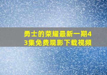 勇士的荣耀最新一期43集免费观影下载视频