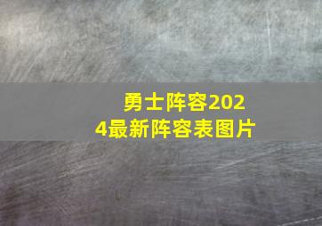 勇士阵容2024最新阵容表图片