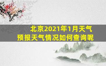 北京2021年1月天气预报天气情况如何查询呢